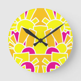 Horloge Ronde Doodle Sun Festive Art 42