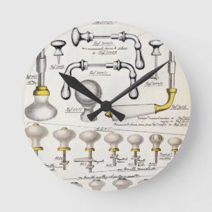 Horloge Ronde Door handles, from a trade catalogue of domestic g