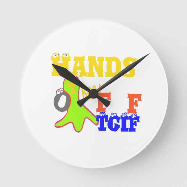 Horloge Ronde D'or huez ! TGIF Girly remercie Dieu son vendredi (Recto)
