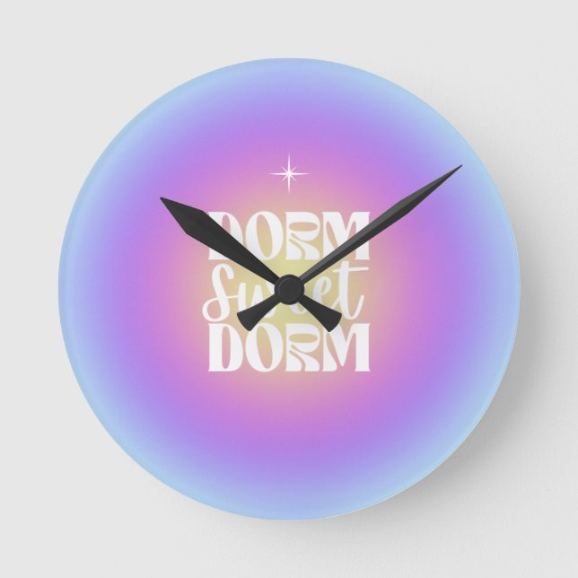Horloge Ronde Dorm Sweet Dorm Bleu & Purple Gradient Aura (Recto)