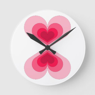 Horloge Ronde Double coeur