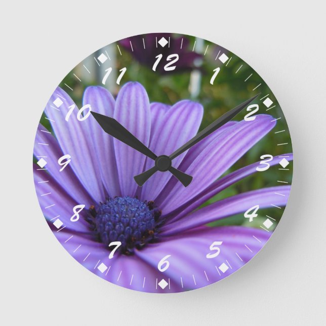 Horloge Ronde Douce Maisy violet (Recto)