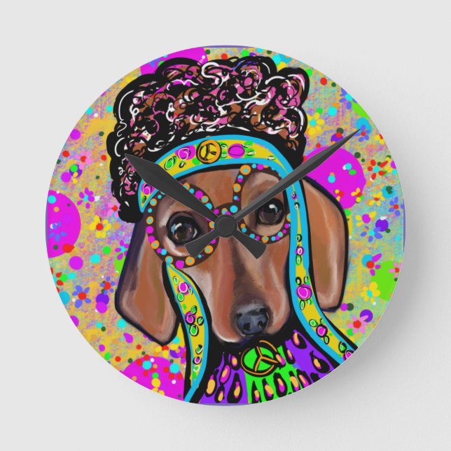 HORLOGE RONDE DOXSCHUND ROUGE         (Recto)