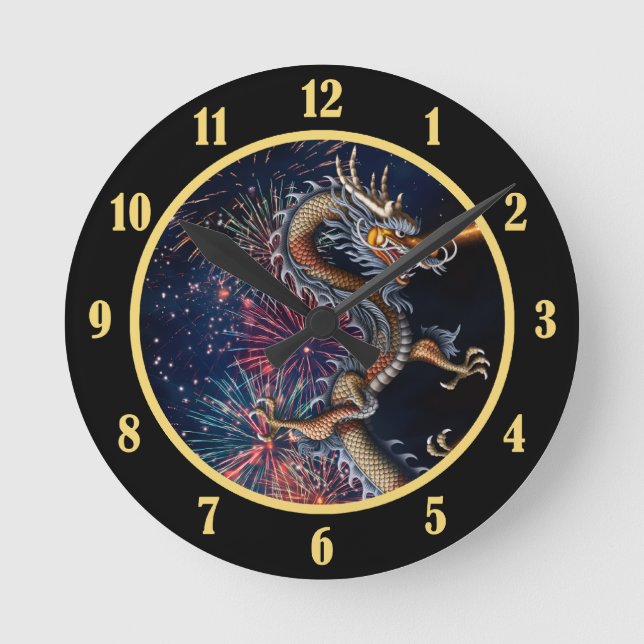 Horloge Ronde Dragon Chinois (Recto)