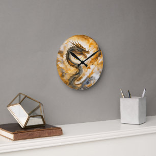 Horloge Ronde Dragon chinois