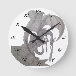 Horloge Ronde Dragon cracheur de feu,