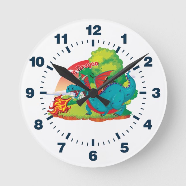 Horloge Ronde Dragon de feu à l'horloge (Recto)
