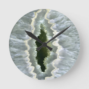 Horloge Ronde Dragon Oeil Agate Druzy