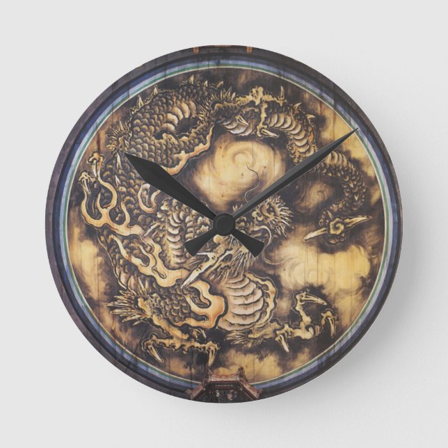 Horloge Ronde Dragon oriental japonais traditionnel - 日 本 - 鳴 き  (Recto)