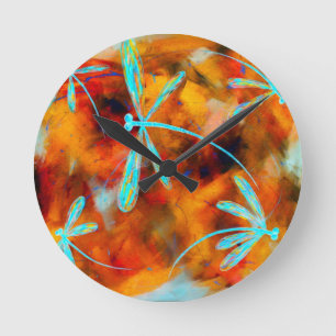 Horloge Ronde Dragonfly Desert Flit