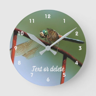 Horloge Ronde Dragonfly On Wire Fence Personnalisé