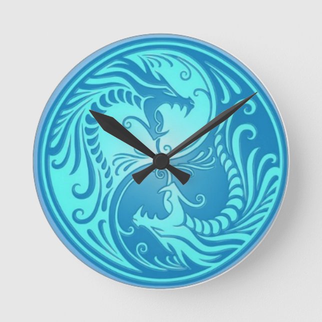 Horloge Ronde Dragons chinois de Yin-Yang (Recto)