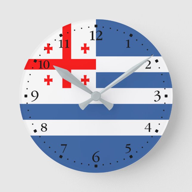 Horloge Ronde Drapeau Adjara Patriotique (Recto)