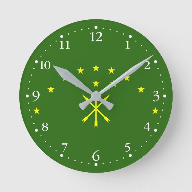 Horloge Ronde Drapeau Adygea patriotique (Recto)