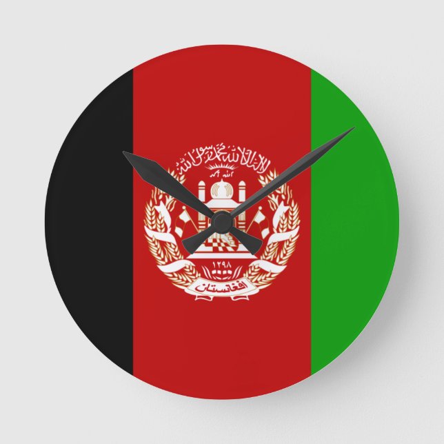 Horloge Ronde Drapeau Afghanistan (Recto)