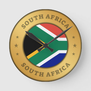 Horloge Ronde Drapeau Afrique du Sud