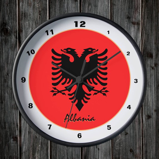 Horloge Ronde Drapeau albanais & Albanie tendance Accueil / desi (Créateur téléchargé)