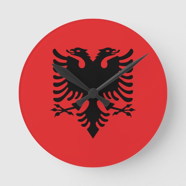Horloge Ronde Drapeau Albanie (Recto)