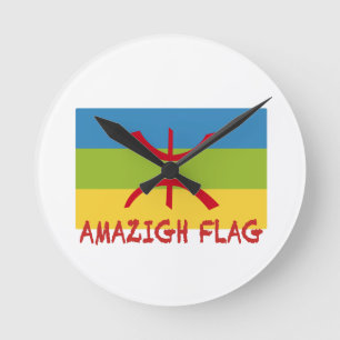 Horloge Ronde Drapeau Amazigh - Drapeau Amazigh Drapeau