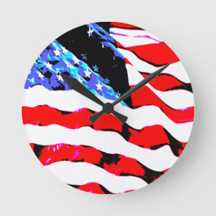Horloge Ronde Drapeau américain