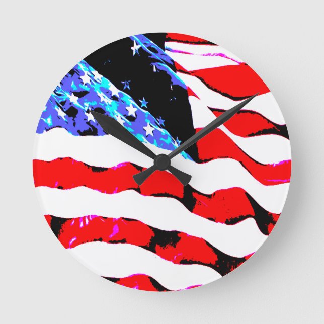Horloge Ronde Drapeau américain (Recto)