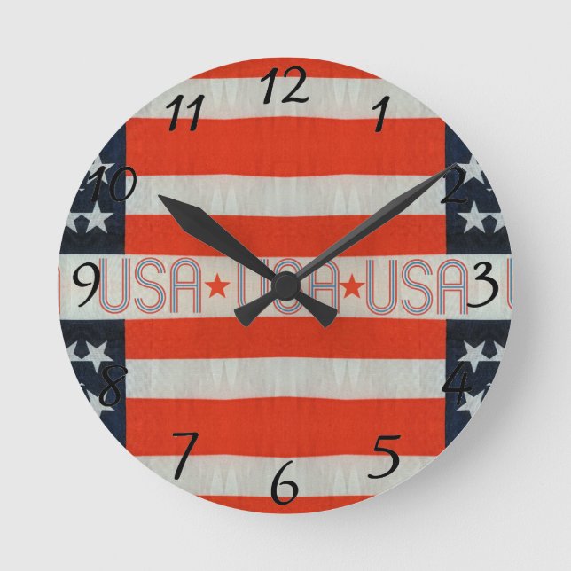 Horloge Ronde Drapeau américain (Recto)