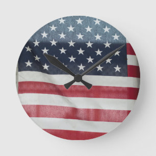 Horloge Ronde Drapeau américain à la foire du comté de Sussex