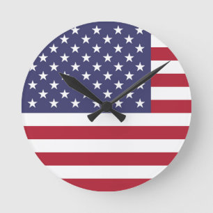 Horloge Ronde Drapeau américain États-Unis USA