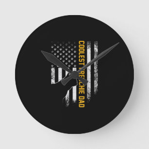 Horloge Ronde Drapeau Américain Le Chien À Balle Français Le Plu
