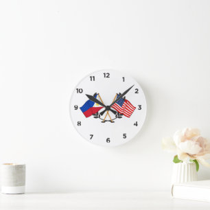 Horloge Ronde Drapeau américain philippin Patrimoine philippin v
