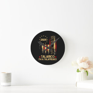 Horloge Ronde Drapeau américain vintage 2026 Supporter politique