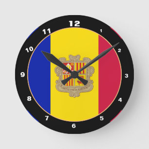 Horloge Ronde Drapeau andorran et mode/design tendance