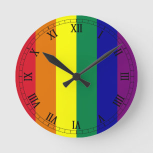 Horloge Ronde Drapeau arc-en-ciel
