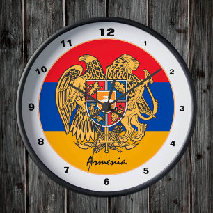 Horloge Ronde Drapeau arménien & Arménie Accueil / Design tendan