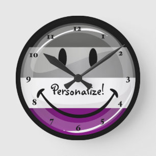 Horloge Ronde Drapeau asexuel rond heureux