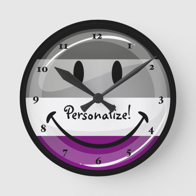 Horloge Ronde Drapeau asexuel rond heureux (Recto)