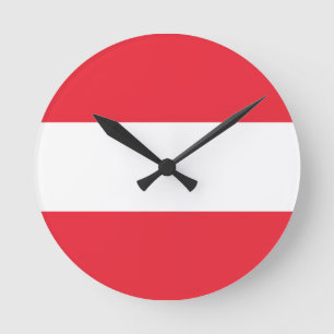 Horloge Ronde Drapeau Autriche