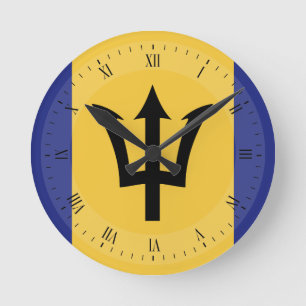 Horloge Ronde Drapeau Barbade