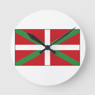 Horloge Ronde Drapeau Basque Espagne