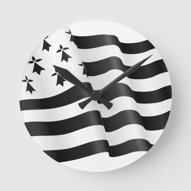 Horloge Ronde Drapeau breton (Recto)
