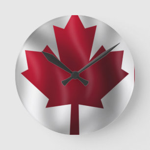 Horloge Ronde Drapeau canadien