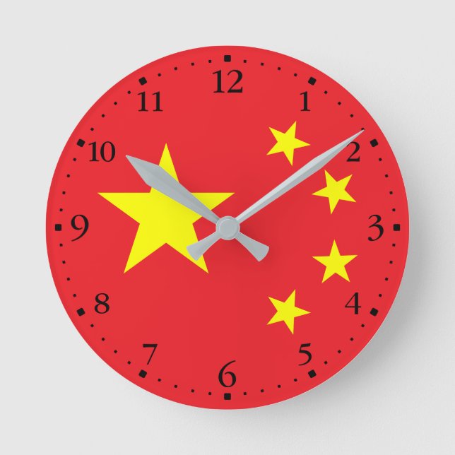 Horloge Ronde Drapeau Chinois (Recto)
