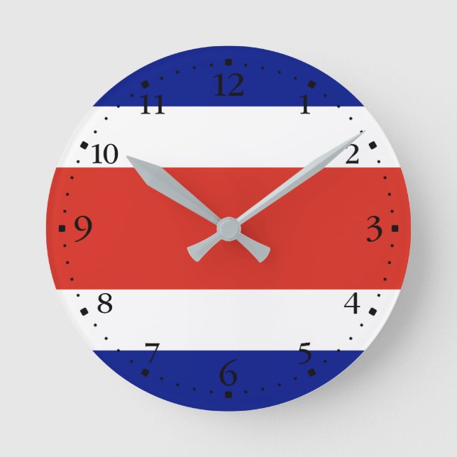 Horloge Ronde Drapeau civil du Costa Rica (Recto)