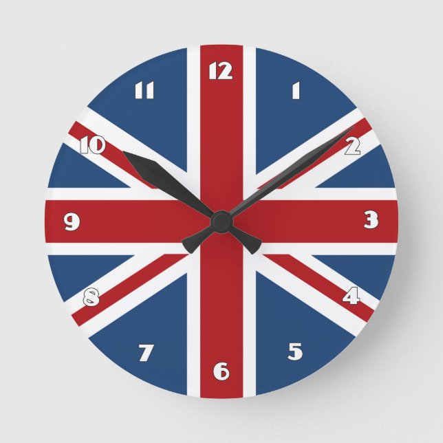 Horloge Ronde Drapeau classique Union Jack UK (Recto)