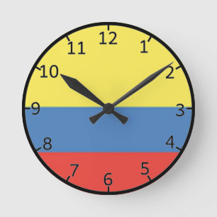 Horloge Ronde Drapeau Colombie