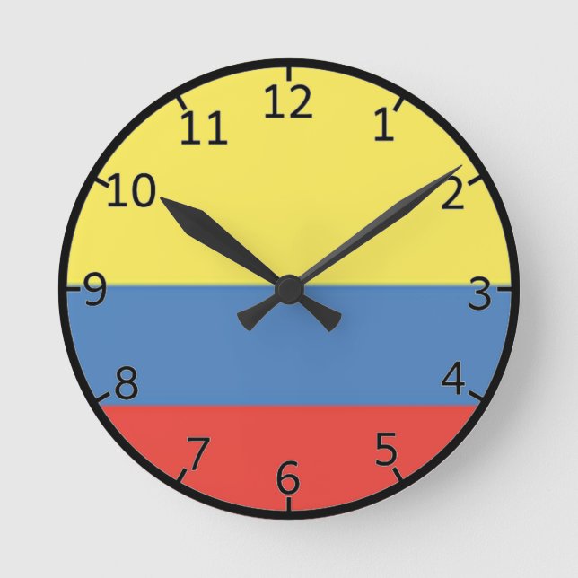 Horloge Ronde Drapeau Colombie (Recto)