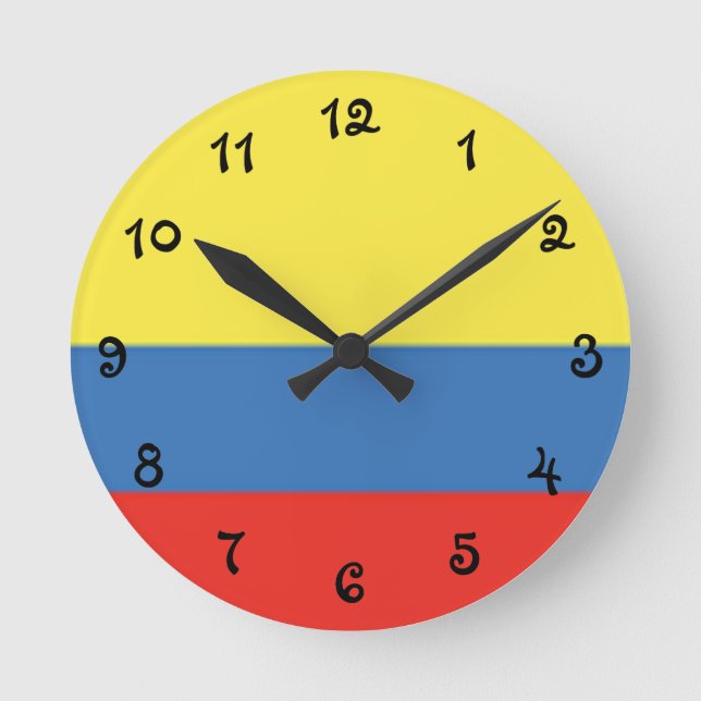 Horloge Ronde Drapeau Colombie (Recto)