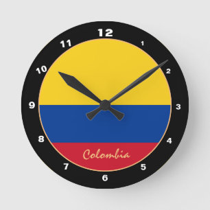 Horloge Ronde Drapeau colombien patriotique, Colombie Accueil / 