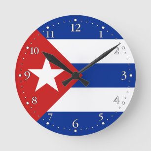 Horloge Ronde Drapeau Cuba