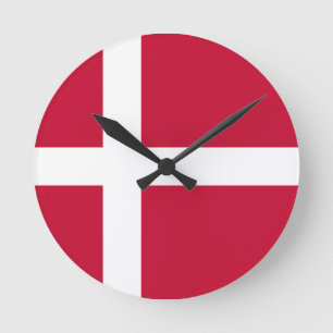 Horloge Ronde Drapeau Danemark